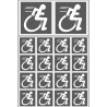 handisport fauteuil gris - 2 stickers de 10cm et 16 stickers de 5cm - 