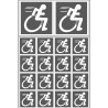 handisport Sport adapté fauteuil gris - 2 stickers de 10cm et 16 stickers de 5cm - Autocollant(sticker)
