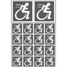 handisport fauteuil gris - 2 stickers de 10cm et 16 stickers de 5cm - Autocollant(sticker)