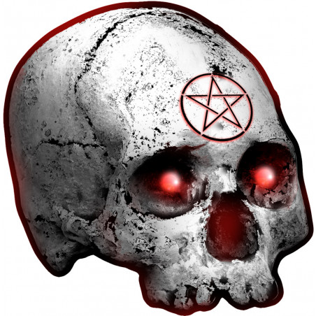 crâne étoile pentagramme - 15x15cm - Autocollant(sticker)