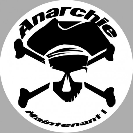 anarchiste blanc - 20x20cm - Autocollant(sticker)