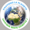 sauvons la planète - 20x20cm - Autocollant(sticker)