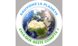 sauvons la planète - 15x15cm - Autocollant(sticker)
