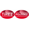 poussez tirez rouge (2 stickers de 8x5cm) - Sticker /autocollant