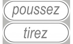 signalétique poussez tirez - 2 stickers de 29x9cm - Autocollant(sticker)