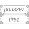 signalétique poussez tirez - 2 stickers de 29x9cm - Autocollant(sticker)