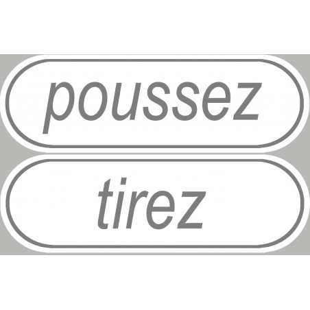 poussez tirez - 2 stickers de 20x6.5cm - Autocollant(sticker)