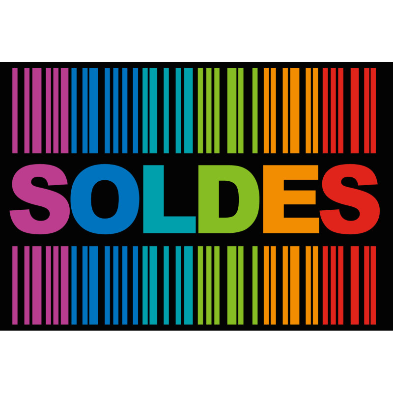 solde ambiance code barre noir - 20x13,5cm - Sticker/autocollant