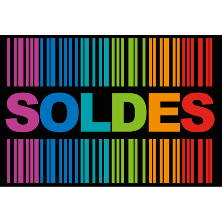 solde ambiance code barre noir - 20x13,5cm - Sticker/autocollant