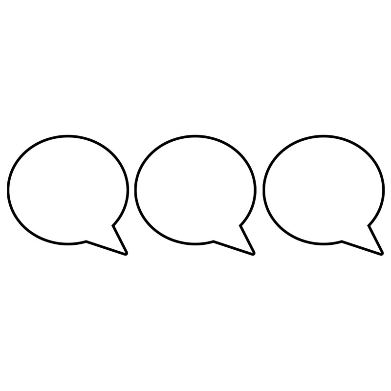 Bulles BD à personnaliser vers la droite - 3 stickers de 10cm - Stick