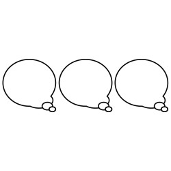 Bulles BD de pensée vers la droite - 3 stickers de 5cm - Sticker/auto