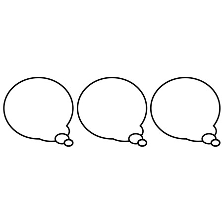 Bulles BD de pensée vers la droite - 3 stickers de 5cm - Sticker/auto