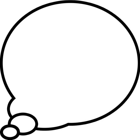 Bulles BD à personnaliser de pensée vers la gauche - 15x15cm - Stick