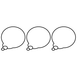 Bulles BD à personnaliser de pensée vers la gauche - 3 stickers de 1