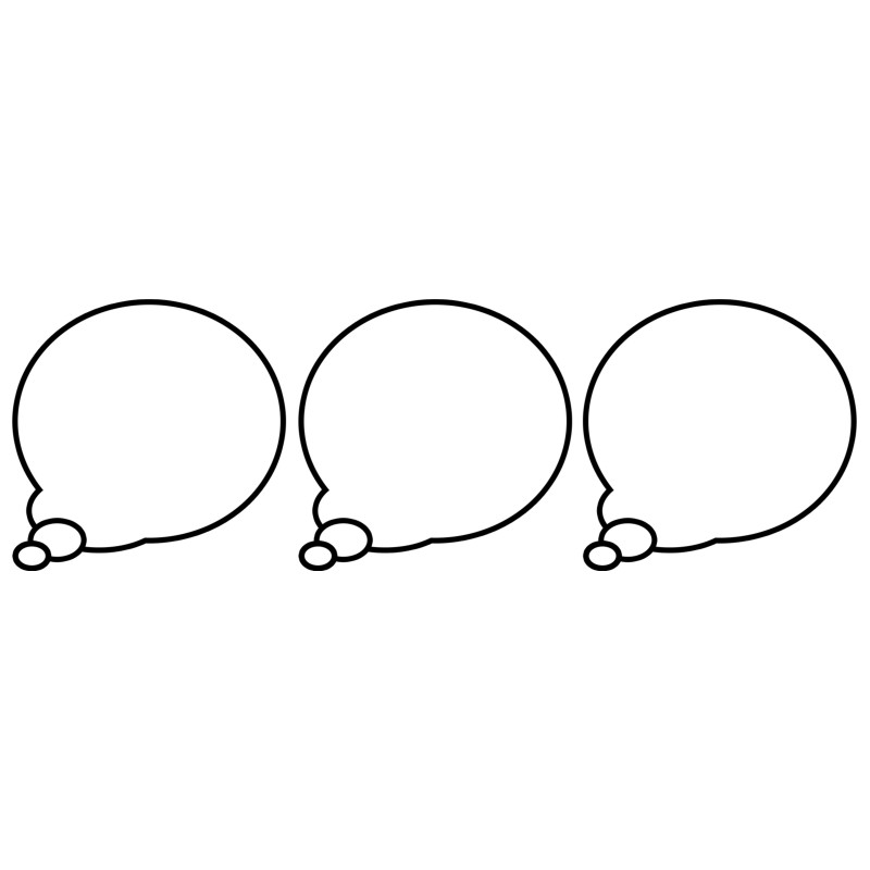 Bulles BD à personnaliser de pensée vers la gauche - 3 stickers de 1