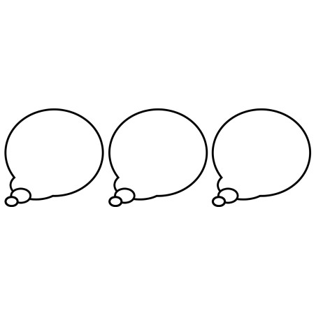 Bulles BD à personnaliser de pensée vers la gauche - 3 stickers de 5