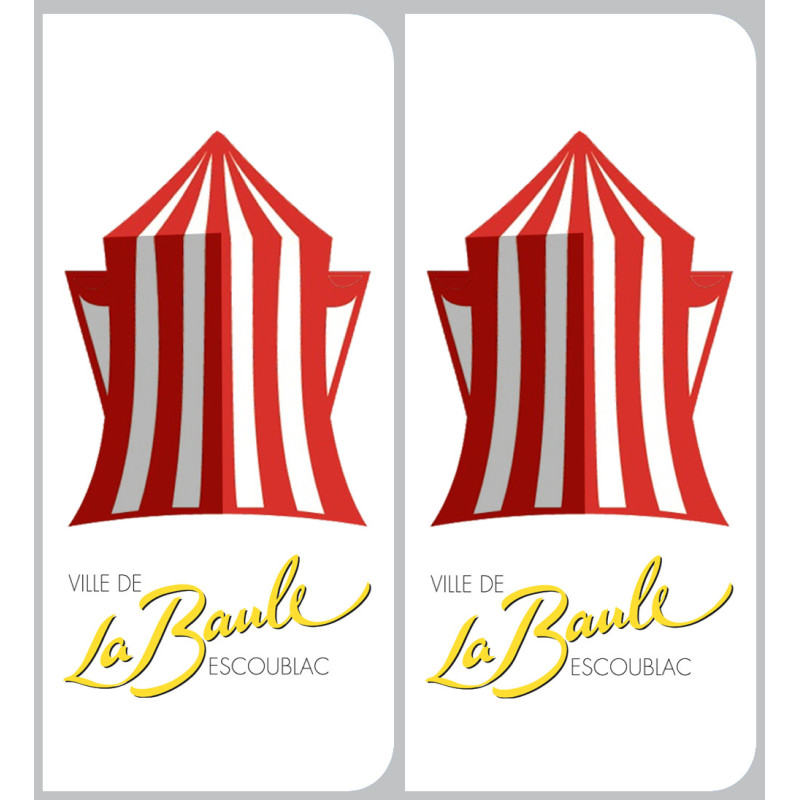 immatriculation La Baule Escoublac (2 logos 10,2x4,6cm) - Sticker/auto