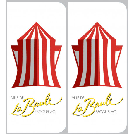 immatriculation La Baule Escoublac (2 logos 10,2x4,6cm) - Autocollant(sticker)