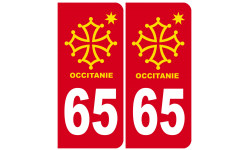 immatriculation 65 Occitanie - Autocollant(sticker)