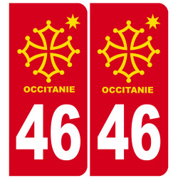 immatriculation 46 Occitanie - Sticker/autocollant