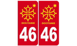 immatriculation 46 Occitanie - Autocollant(sticker)