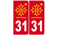 immatriculation 82 Occitanie - 2 stickers de 10,2x4,6cm - Autocollant(sticker)