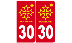 immatriculation 30 Occitanie - Autocollant(sticker)