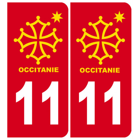 immatriculation 11 Occitanie - Autocollant(sticker)