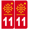 immatriculation 11 Occitanie - Autocollant(sticker)