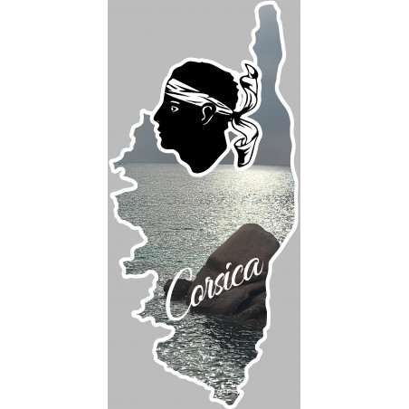 Corsica la plage d'argent - 5x2,3cm - Autocollant(sticker)