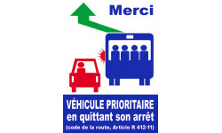 véhicule prioritaire carré - 21x29,7cm - Autocollant(sticker)