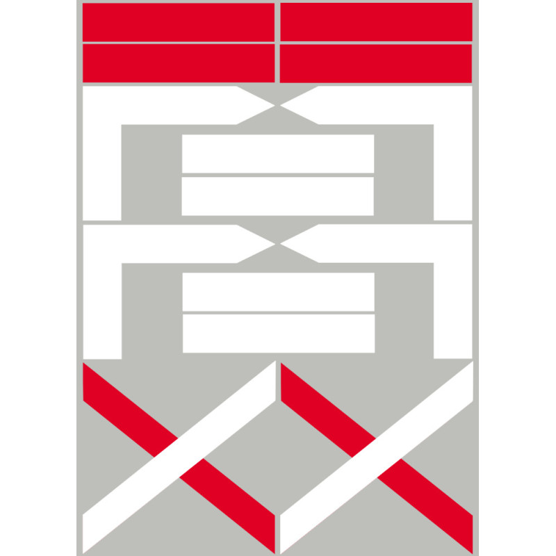 balises circuits GR blanches et rouges - 14 pièces - Sticker/autocoll