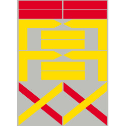 balises circuits GR jaunes et rouges - 14 pièces - Sticker/autocollan