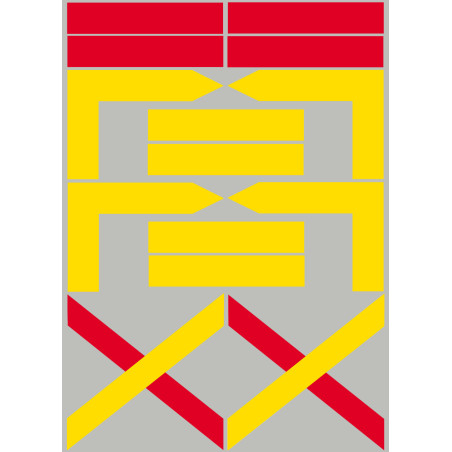 balises circuits GR jaunes et rouges - 14 pièces - Sticker/autocollan