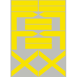 balises circuits GR jaune - 14 pièces - Sticker/autocollant