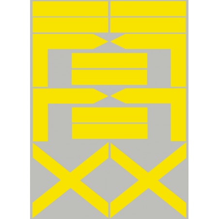 balises circuits GR jaune - 14 pièces - Autocollant(sticker)