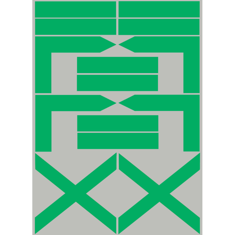 balises circuits GR vert - 14 pièces - Sticker/autocollant