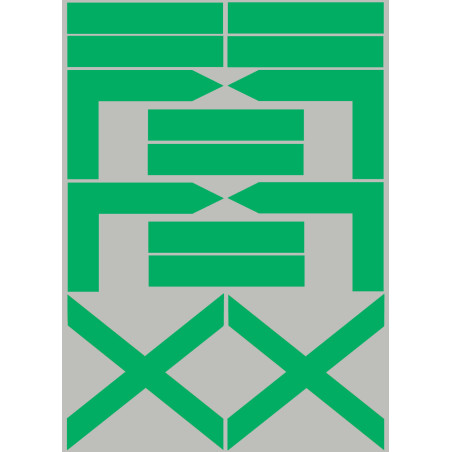 balises circuits GR vert - 14 pièces - Sticker/autocollant