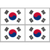 Corée du Sud - 4 stickers - 9.5 x 6.3 cm - Sticker/autocollant