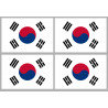 Corée du Sud - 4 stickers - 9.5 x 6.3 cm - Autocollant(sticker)