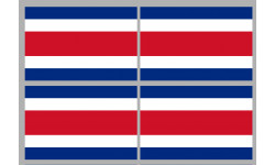 Drapeau Costa Rica - 4 stickers - 9.5 x 6.3 cm - Autocollant(sticker)