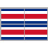 Drapeau Costa Rica - 4 stickers - 9.5 x 6.3 cm - Sticker/autocollant