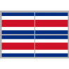 Drapeau Costa Rica - 4 stickers - 9.5 x 6.3 cm - Autocollant(sticker)