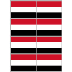 Drapeau Yémen - 8 stickers - 9.5 x 6.3 cm - Sticker/autocollant
