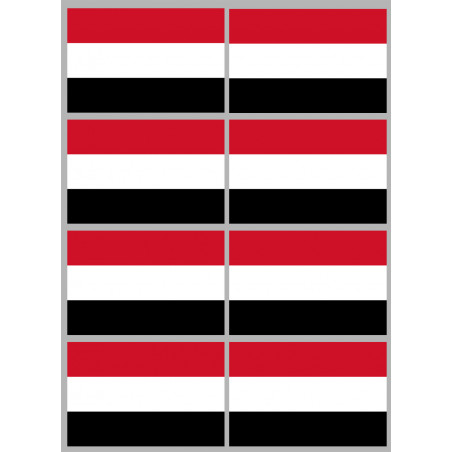 Drapeau Yémen - 8 stickers - 9.5 x 6.3 cm - Autocollant(sticker)