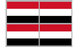 Drapeau Yémen - 4 stickers - 9.5 x 6.3 cm - Autocollant(sticker)