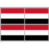 Drapeau Yémen - 4 stickers - 9.5 x 6.3 cm - Sticker/autocollant