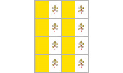 Drapeau Vatican - 8 stickers - 9.5 x 6.3 cm - Autocollant(sticker)