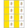 Drapeau Vatican - 8 stickers - 9.5 x 6.3 cm - Sticker/autocollant
