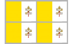 Drapeau Vatican - 4 stickers - 9.5 x 6.3 cm - Autocollant(sticker)